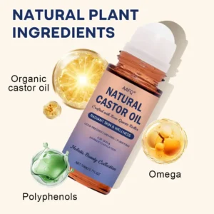 Natural Castor Oil Roll-On| 100% Pure, Unscented, For Radiant Skin | Deeply Hydrates | Reduces Fine Lines | Lush Hair & Relaxation - Image 8