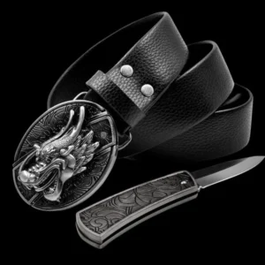 😎 Fashion Genuine Leather Belt With Knife - Image 13