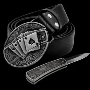 😎 Fashion Genuine Leather Belt With Knife - Image 10
