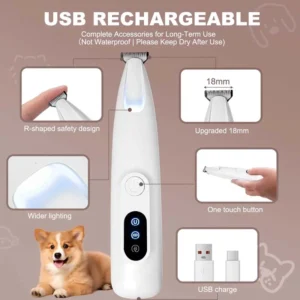 Silent Electric Pet Claw and Hair Trimmer with LED Light | Safe and Low Noise, Suitable for Dogs and Cats - Image 4