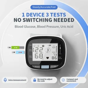 Heart Month Bundle: 3-in-1 Home Monitor for Blood Pressure, Glucose & Uric Acid - Image 2