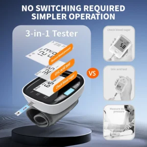 Heart Month Bundle: 3-in-1 Home Monitor for Blood Pressure, Glucose & Uric Acid - Image 3