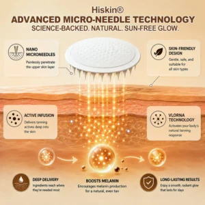 Hiskin Sunless Tanning Microneedle Patch | DHA-Free Bronze Glow - Image 5