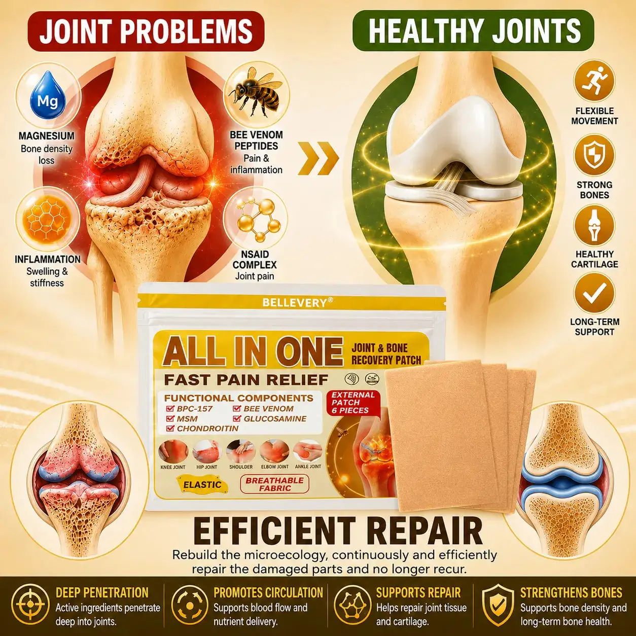 Bellevery Joint & Bone Recovery Patch | Targeted Joint Comfort - Image 13