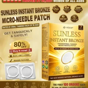 Hiskin Sunless Tanning Microneedle Patch | DHA-Free Bronze Glow - Image 11