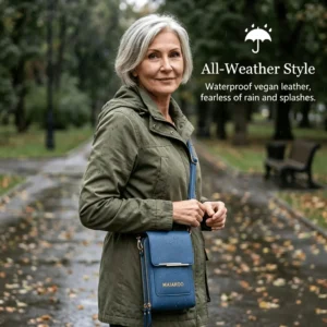 Touchscreen Crossbody Phone Wallet for Women | Water-Resistant Vegan Leather - Image 3