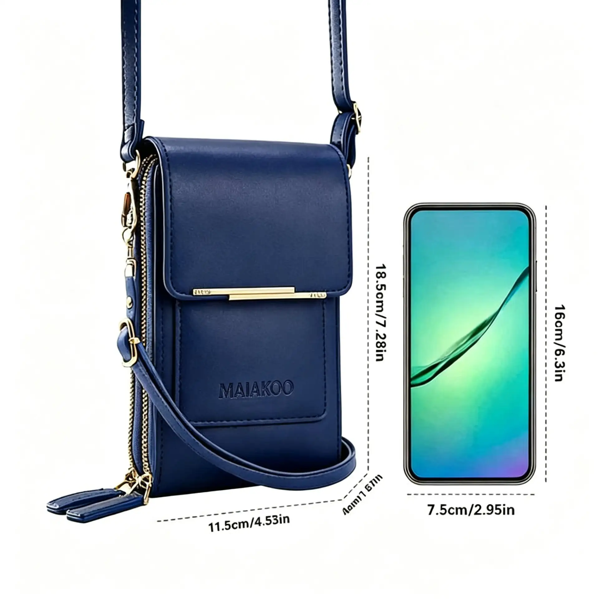 Touchscreen Crossbody Phone Wallet for Women | Water-Resistant Vegan Leather - Image 6