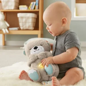 Sound Machine Soothe 'n Snuggle Otter Portable Plush Baby Toy with Sensory Details Music Lights & Rhythmic Breathing Motion - Image 2