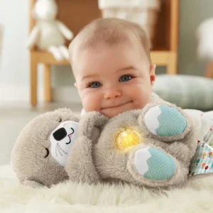 Sound Machine Soothe 'n Snuggle Otter Portable Plush Baby Toy with Sensory Details Music Lights & Rhythmic Breathing Motion