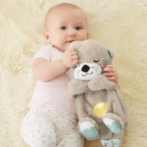 Sound Machine Soothe 'n Snuggle Otter Portable Plush Baby Toy with Sensory Details Music Lights & Rhythmic Breathing Motion - Image 3
