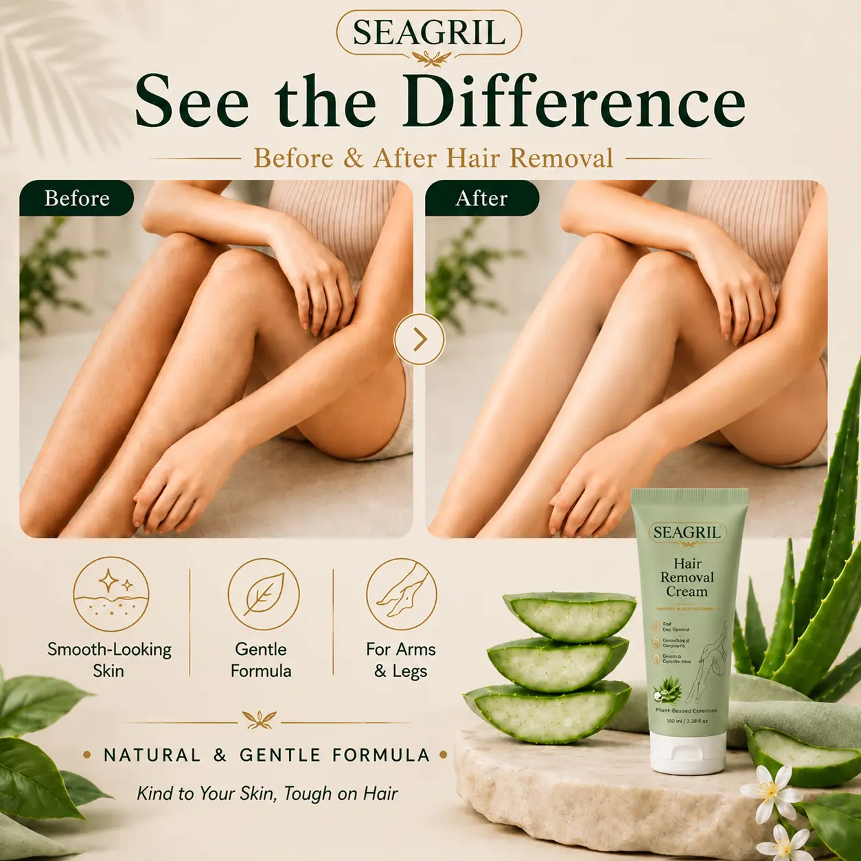 Natural Gentle Hair Removal Cream - Image 3